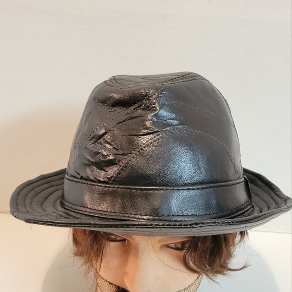 Unisex   VINTAGE Leather  Hat - Picture 6 of 6